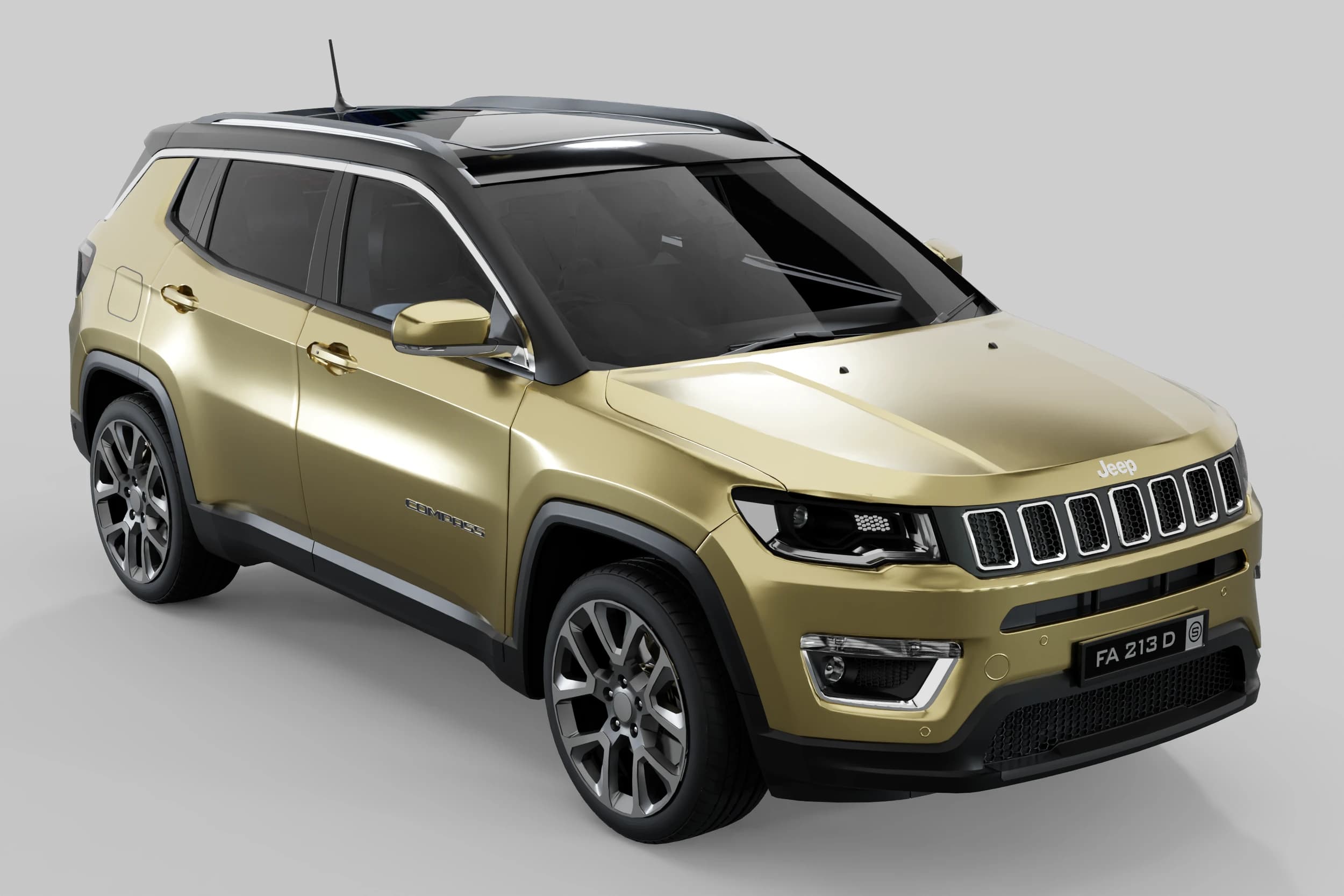 Rendering eines SUV in der Frontansicht