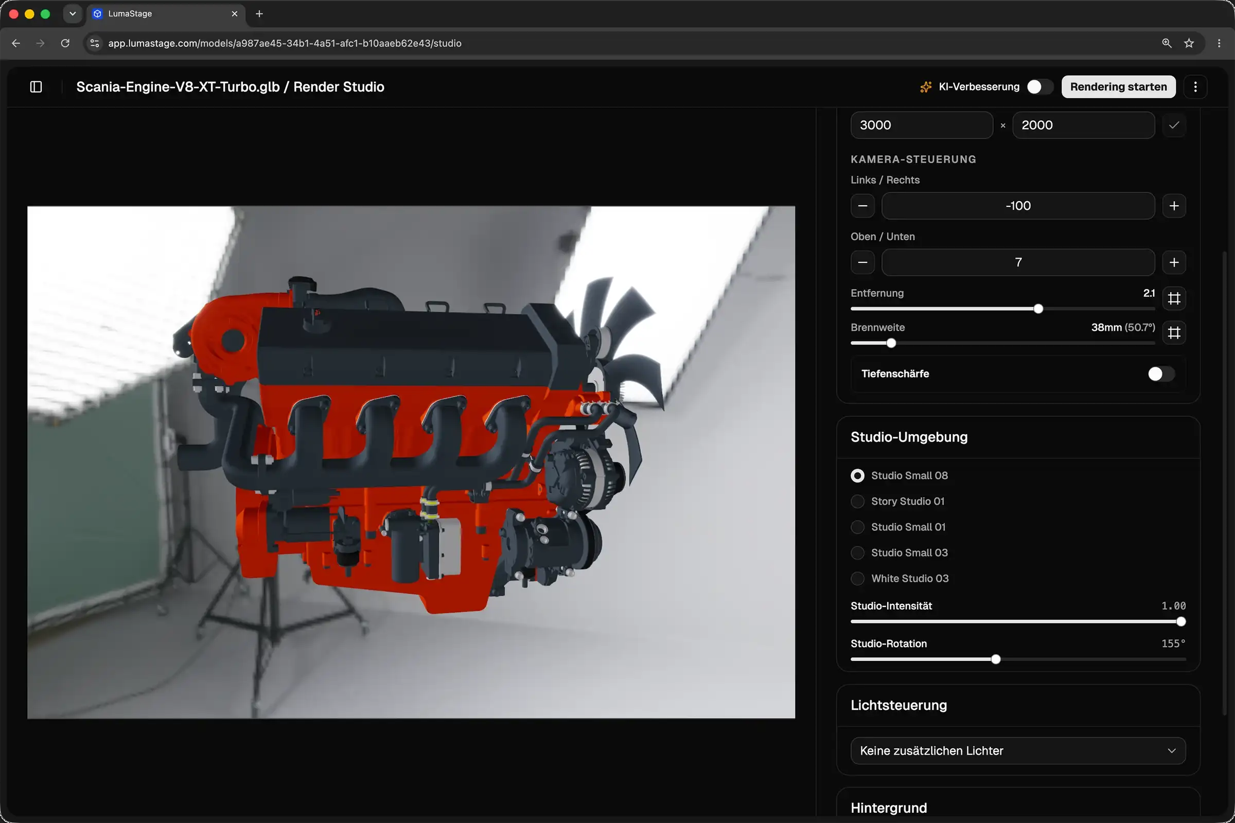 Screenshot: Render Studio