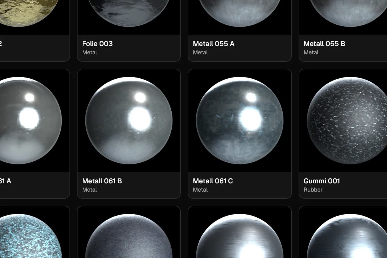 Screenshot: Material-Editor & Varianten